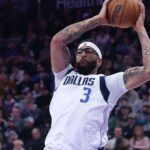 Jan 8, 2026; Salt Lake City, Utah, USA; Dallas Mavericks forward Anthony Davis (3) looks to pass against the Utah Jazz during the first half at Delta Center