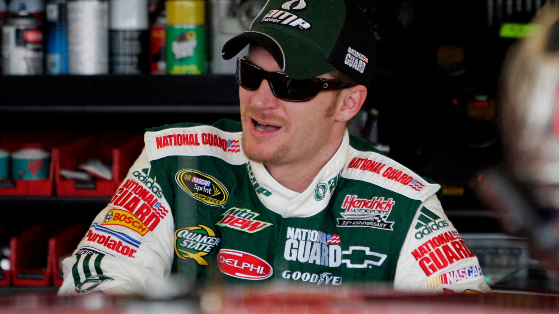 July 10, 2009; Joliet, IL, USA; NASCAR Sprint Cup Series driver Dale Earnhardt Jr. during practice for the Lifelock.com 400 at Chicagoland Speedway