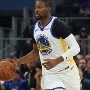 Jan 20, 2026; San Francisco, California, USA; Golden State Warriors forward Jonathan Kuminga (1) looks to pass against the Toronto Raptors in the second quarter at Chase Center.