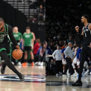 (L) Jaylen Brown (R) Victor Wembanyama