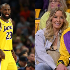 LeBron James(L) and Jeanie Buss(R)