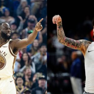 Draymond Green (L) and LaMelo Ball (R)