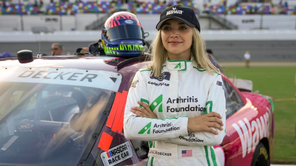 Aug 25, 2023; Daytona Beach, Florida, USA; NASCAR Xfinity Series driver Natalie Decker (53) on pit road prior to the NASCAR Xfinity Series Wawa 250 at Daytona International Speedway.