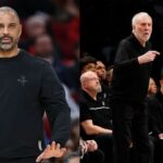 Ime Udoka (L), Gregg Popovich (R)