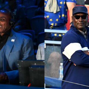 Charles Barkley(L) and Michael Jordan(R)