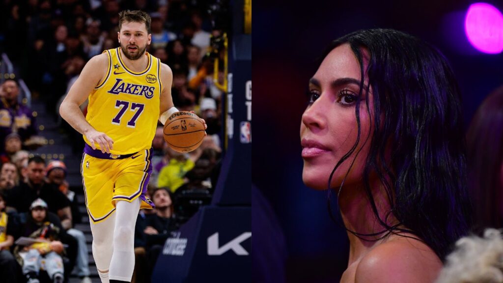 Luka Doncic(L) and Kim Kardashian(R)