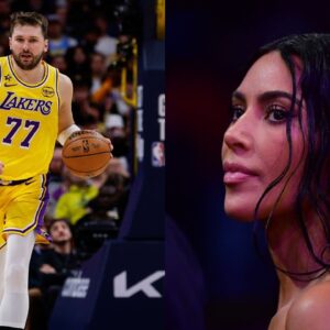 Luka Doncic(L) and Kim Kardashian(R)