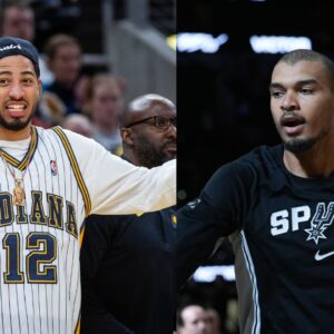 Tyrese Haliburton (L), Victor Wembanyama (R)