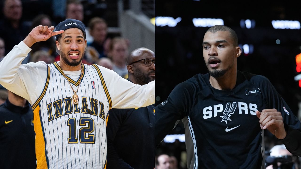 Tyrese Haliburton (L), Victor Wembanyama (R)