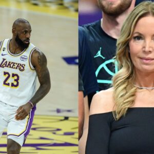 LeBron James (L), Jeanie Buss (R)