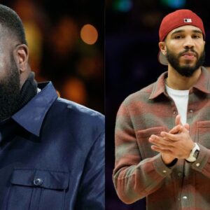 Kendrick Perkins (L), Jayson Tatum (R)