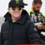 Oct 26, 2025; Martinsville, Virginia, USA; NASCAR Cup Series driver Ty Gibbs (54) before the Xfinity 500 at Martinsville Speedway.