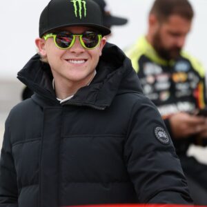 Oct 26, 2025; Martinsville, Virginia, USA; NASCAR Cup Series driver Ty Gibbs (54) before the Xfinity 500 at Martinsville Speedway.