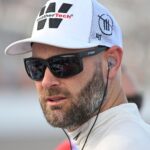 Sep 6, 2025; Madison, Illinois, USA; NASCAR Cup Series driver Shane van Gisbergen (88) looks on during practice and qualifying for the Enjoy Illinois 300 at World Wide Technology Raceway.