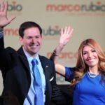 April 13, 2015, Miami, Florida, United States Of America: MIAMI, FL - APRIL 13: U.S. Sen. Marco Rubio (R-FL) stands with his wife, Jeanette Rubio, and children after announcing his candidacy for the Republican presidential nomination during an event at the Freedom Tower on April 13, 2015 in Miami, Florida. Rubio is one of three Republican candidates to announce their plans on running against the Democratic challenger for the White House..People: Florida Republican Senator Marco Rubio. Miami United States Of America