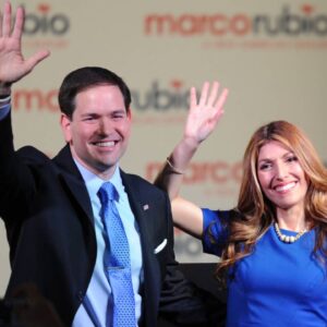 April 13, 2015, Miami, Florida, United States Of America: MIAMI, FL - APRIL 13: U.S. Sen. Marco Rubio (R-FL) stands with his wife, Jeanette Rubio, and children after announcing his candidacy for the Republican presidential nomination during an event at the Freedom Tower on April 13, 2015 in Miami, Florida. Rubio is one of three Republican candidates to announce their plans on running against the Democratic challenger for the White House..People: Florida Republican Senator Marco Rubio. Miami United States Of America