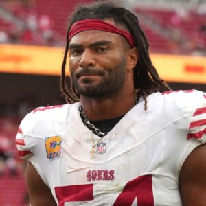 San Francisco 49ers middle linebacker Fred Warner (54) after the game against the Jacksonville Jaguars at Levi's Stadium.