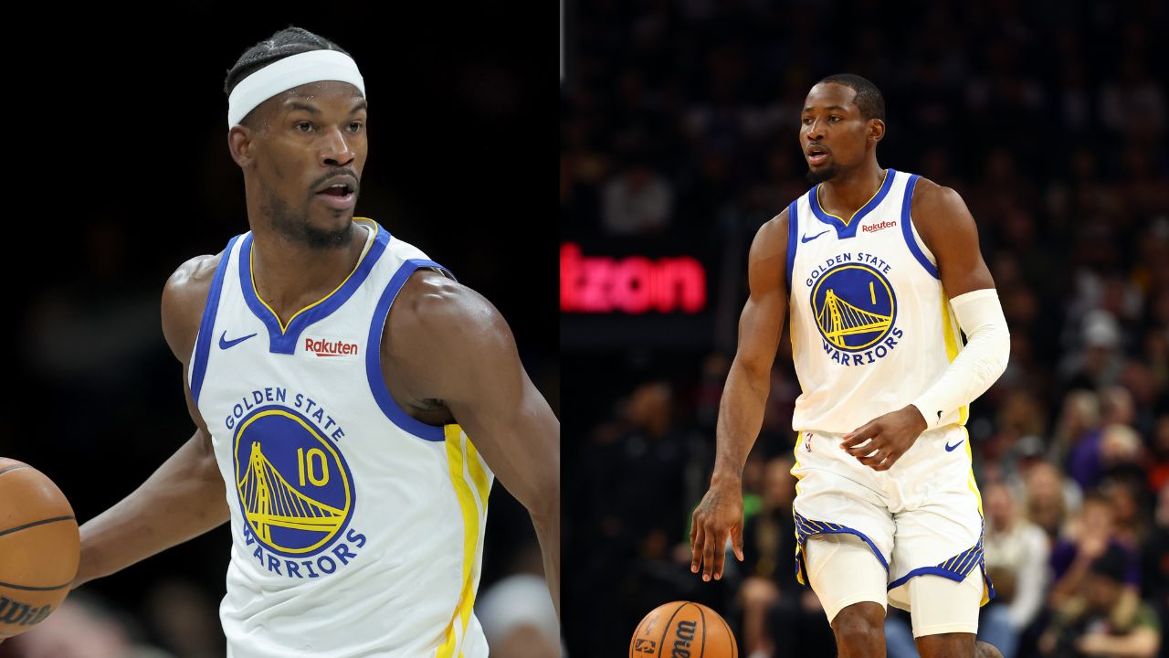 Jimmy Butler (L), Jonathan Kuminga (R)