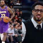 LeBron James (L) Tyrese Haliburton (R)