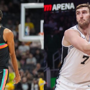 Victor Wembanyama (L), Luke Kornet (R)