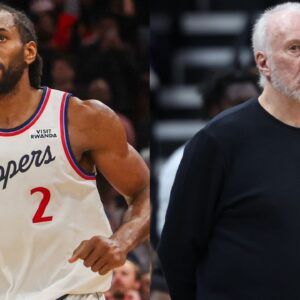 Kawhi Leonard (L), Gregg Popovich (R)