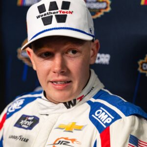 Oct 30, 2025; Avondale, Arizona, USA; NASCAR Xfinity Series driver Connor Zilisch during Championship Four media day at Phoenix Raceway.