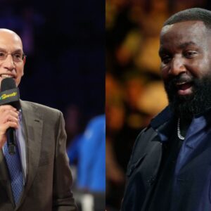 (L) Adam Silver (R) Kendrick Perkins