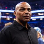 Nov 21, 2025; Phoenix, Arizona, USA; Phoenix Suns former player Charles Barkley in attendance against the Minnesota Timberwolves during an NBA Cup game at Mortgage Matchup Center.