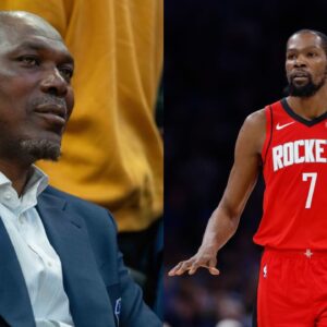 (L) Hakeem Olajuwon (R) Kevin Durant