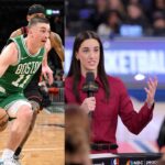 Payton Pritchard, Caitlin Clark and Reggie Miller