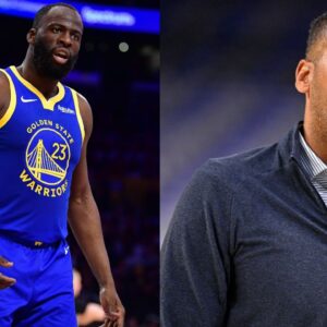 Draymond Green (L), Nico Harrison (R)