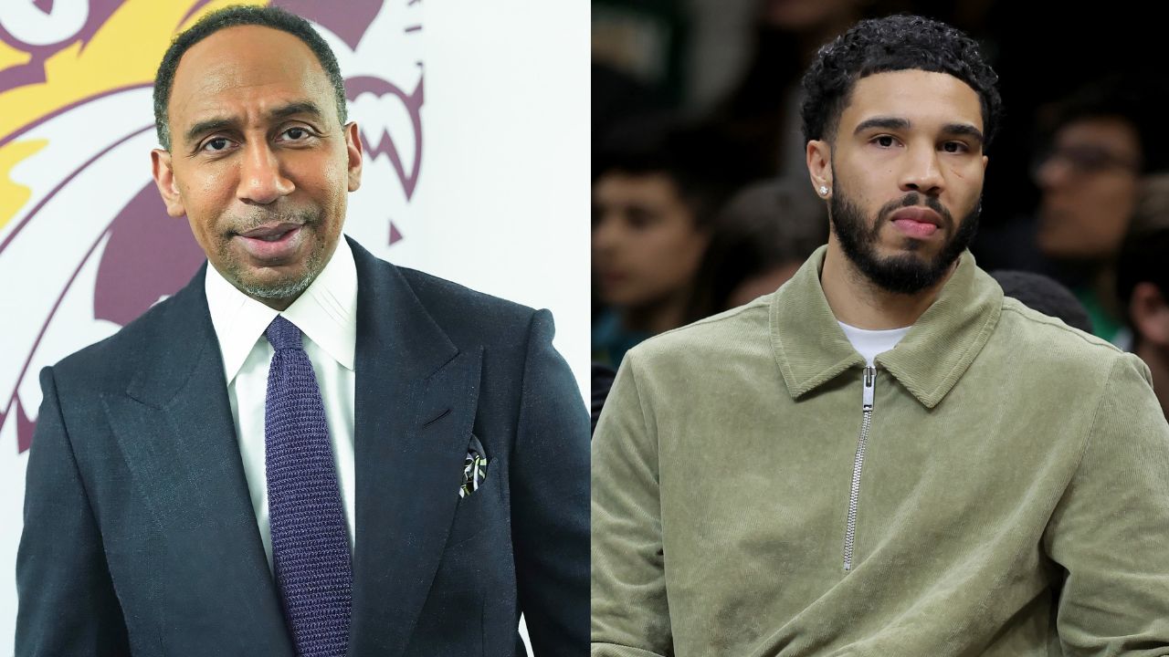 Stephen A. Smith (L), Jayson Tatum (R)