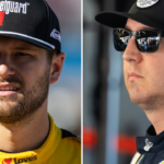 (L-R) NASCAR Cup Series drivers Todd Gilliland and Kyle Busch