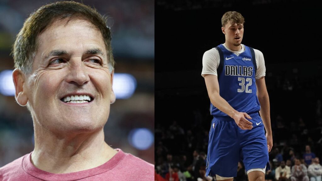 Mark Cuban (L), Cooper Flagg (R)