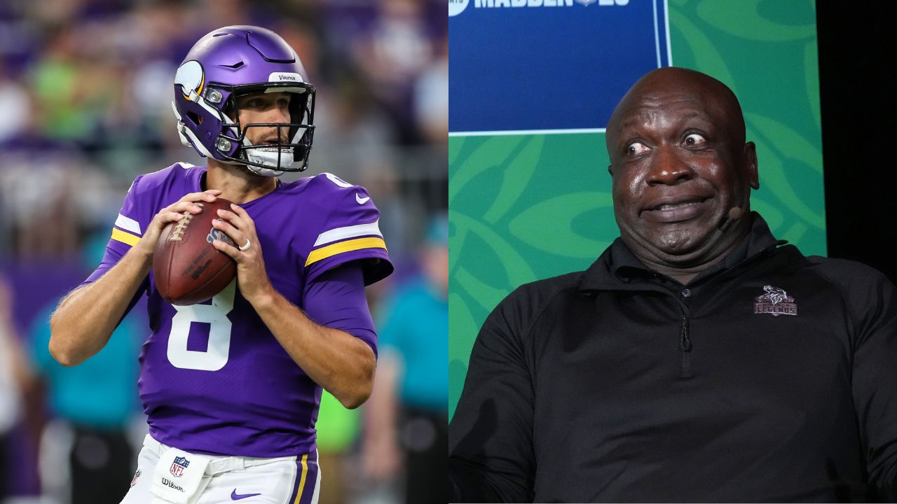 Kirk Cousins in a Vikings uniform, and Minnesota Vikings legend John Randle