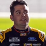 Feb 11, 2026; Daytona Beach, Florida, USA; NASCAR Cup Series driver Noah Gragson (4) during qualifying for the Daytona 500 at Daytona International Speedway