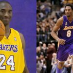 Kobe Bryant, number 24 (L) and Kobe Bryant, number 8 (R)