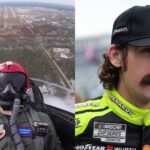 Ryan Blaney in a Thunderbird (L) and Ryan Blaney at Daytona 500, 2026 (R)
