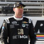 Oct 25, 2025; Martinsville, Virginia, USA; NASCAR Cup Series driver Kyle Busch (8) before NASCAR Cup Series Xfinity 500 Practice and Qualifying at Martinsville Speedway.