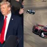 President Donald Trump (L) and IndyCar Race (R)
