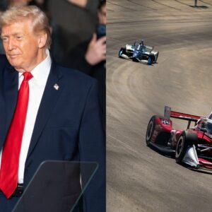 President Donald Trump (L) and IndyCar Race (R)