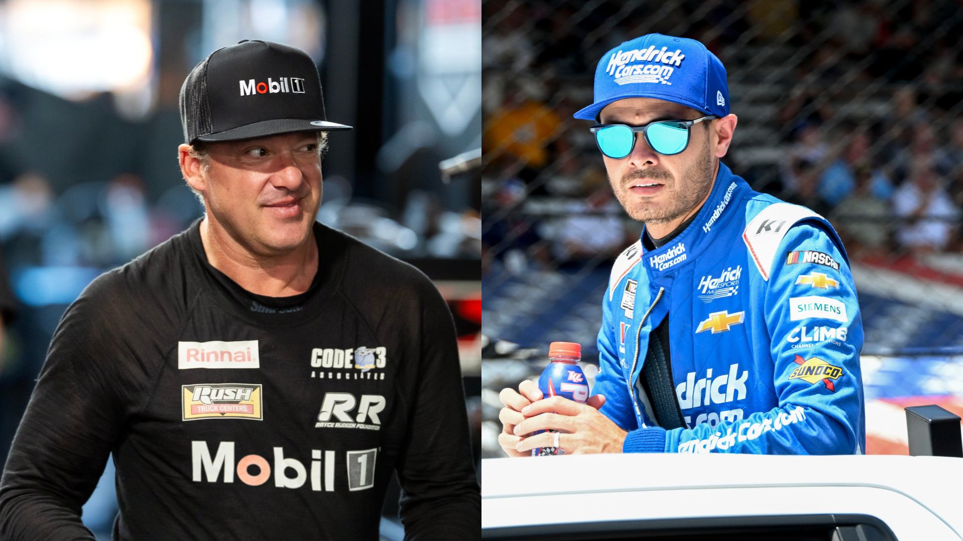 Tony Stewart (L) and Kyle Larson (R)