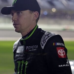 Feb 11, 2026; Daytona Beach, Florida, USA; NASCAR Cup Series driver Riley Herbst (35) during qualifying for the Daytona 500 at Daytona International Speedway.