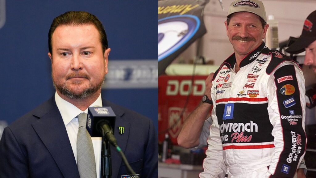 Kurt Busch (L) and Dale Earnhardt (R)
