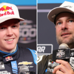 (L-R) NASCAR Cup Series drivers Connor Zilisch and Shane van Gisbergen.