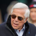 New England Patriots owner Robert Kraft prior to the game against the New York Jets at MetLife Stadium.