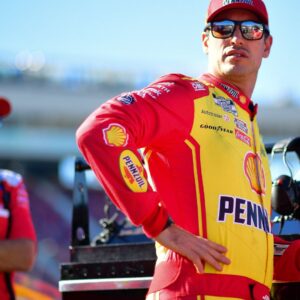 Nov 1, 2025; Avondale, Arizona, USA; NASCAR Cup Series driver Joey Logano (22) during qualifying at Phoenix Raceway.