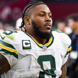 Green Bay Packers running back Josh Jacobs (8) against the Arizona Cardinals at State Farm Stadium.