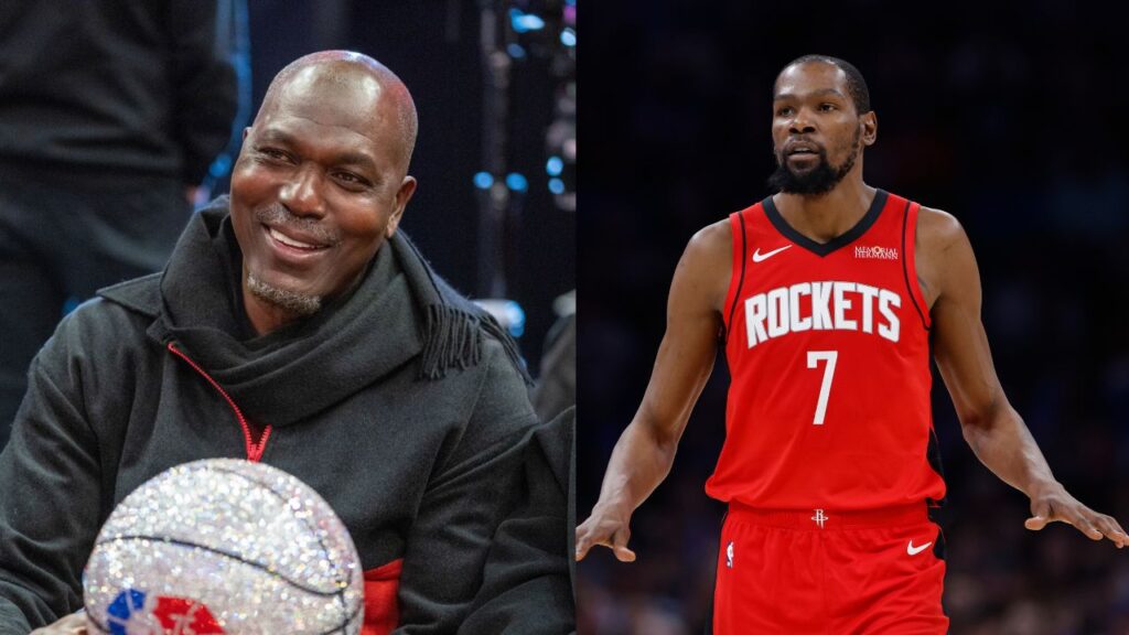 Hakeem Olajuwon (L), Kevin Durant (R)