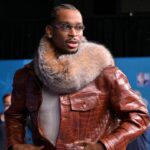 Team World guard Shai Gilgeous-Alexander (2) of the Oklahoma City Thunder on the red carpet before the 75th NBA All Star Game at Intuit Dome.
